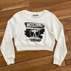 Womens Moschino Couture! Milano Crop Sweatshirt along Sleeved. AUTHENTIC